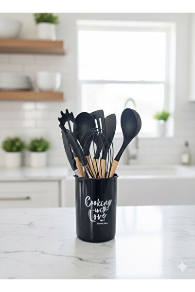 Coş Ev Mutfak SİYAH 8'Lİ SİLİKON KEPÇE SETİ