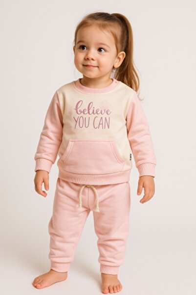 Superbaby Ροζ κοστούμι για κορίτσια Believe You Can - άνεση και στυλ