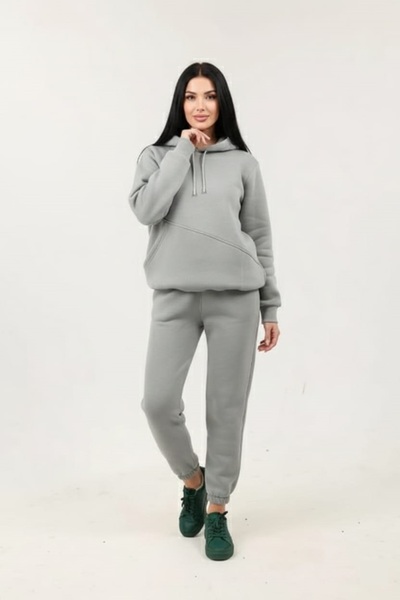 fh fashionhere Women's Soft Top and Bottom 3 Thread Open Smoked Tracksuit Set with Side Pockets and Fleece Inside