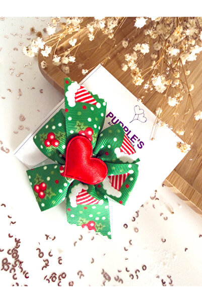 PURPLE'S BİR TUTAM MUTLULUK Green New Year Concept Low Hair Density Baby Hair Clip / Hairless Baby Hair Clip