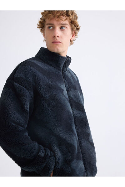 LC Waikiki RMZ GİYİM FARKIYA Hakim Roba Ανδρικό φούτερ με φερμουάρ από βελούδο