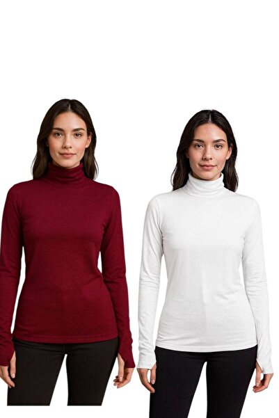 ALDAIYR 2 bucăți Body cu mânecă lungă pentru femei cu gât rotund material ela...