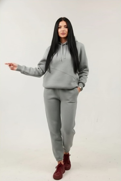 fh fashionhere Women's Soft Top and Bottom 3 Thread Open Smoked Tracksuit Set with Side Pockets and Fleece Inside