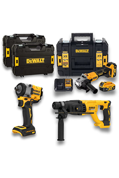 Dewalt DCF922 + DCH133 + DCG407 18V XR 3’lü Profesyonel Set (2×4.0Ah Akü + Şarj + TSTAK)