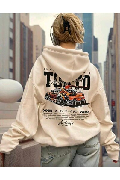 Elvino Racing Cars Printed Women/Men Unisex Oversized Hooded 3-Thread Sweatshirt