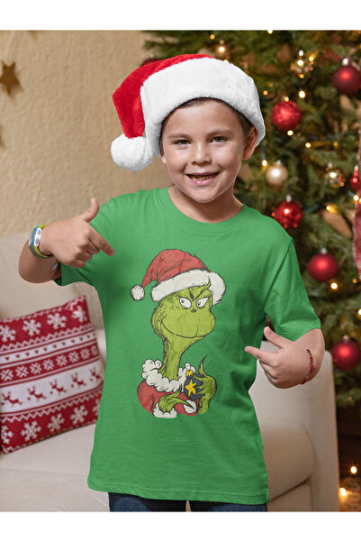 MVRDAR Tricou de Craciun pentru copii cu Grinch si personaje festive