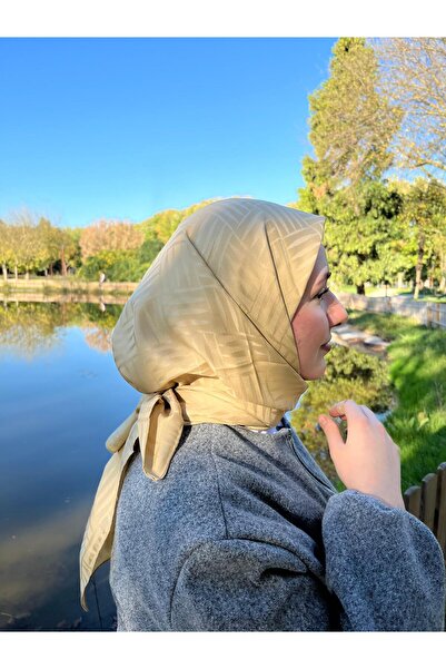 de LUNA Jakar Eşarp Çizgi Desen - Tereyağ Sarısı