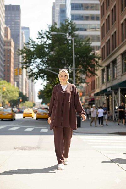 WOHOME Aerobin Lace-Up Double Suit Pants Hijab Bottom Top