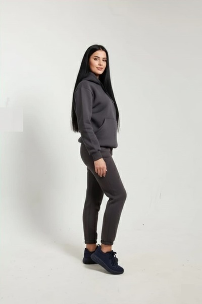 fh fashionhere Women's Soft Top and Bottom 3 Thread Dark Smoked Tracksuit Set with Side Pockets and Fleece Inside