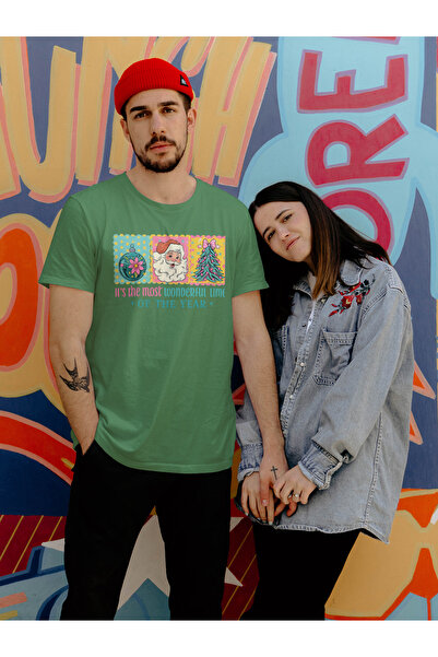 MVRDAR Tricou de Craciun unisex din 100% bumbac pentru femei si barbati