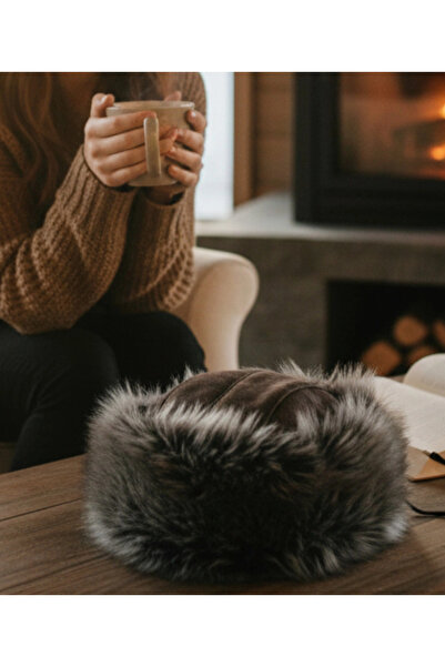 AbbasShop Hakiki Deri Toskana Börk Unisex Bere Şapka - Kışa Sıcaklık