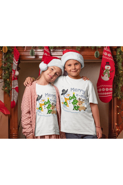 MVRDAR Tricou de Craciun pentru copii cu Grinch si personaje festive