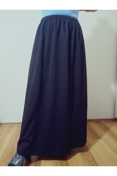 hoaryage Winter Elastic Waist Partially Combed Cotton Fabric Maxi Length Mother Skirt, Prayer Skirt Sizes 38-54