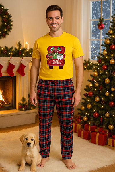 MVRDAR Set pijamale barbati bumbac Colectia Grinch Christmas, sarbatori de Cr...