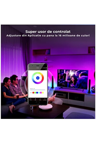 iTin Professional RGB Smart LED Lamp with Bluetooth, Sound-Sync, App & Remote, USB, 25 cm