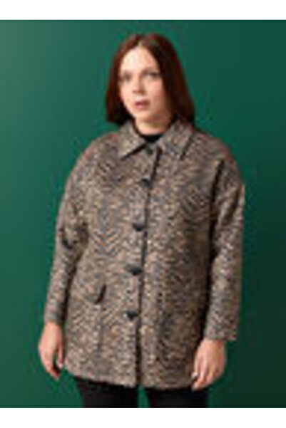 Selen Siyah Kadın Normal Desenli Kaban 25KSL9523