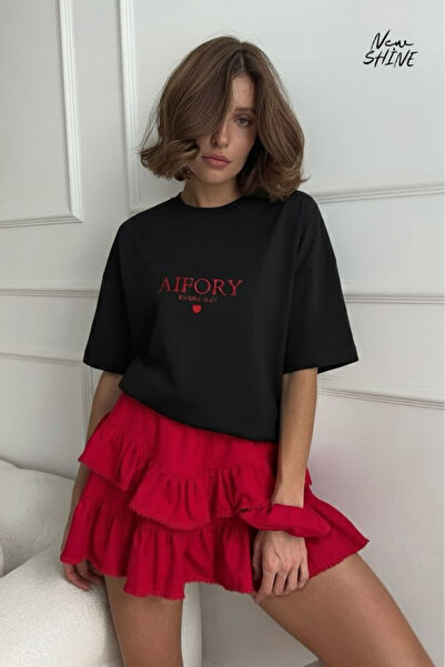 New Shine Μπλουζάκι Aifory Every Day με τύπωμα oversized