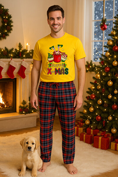 MVRDAR Set pijamale barbati bumbac Colectia Grinch Christmas, sarbatori de Cr...