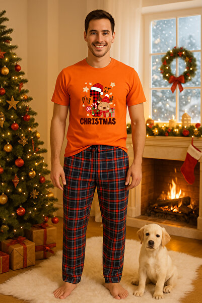 MVRDAR Set pijamale barbati bumbac Colectia Grinch Christmas, sarbatori de Cr...