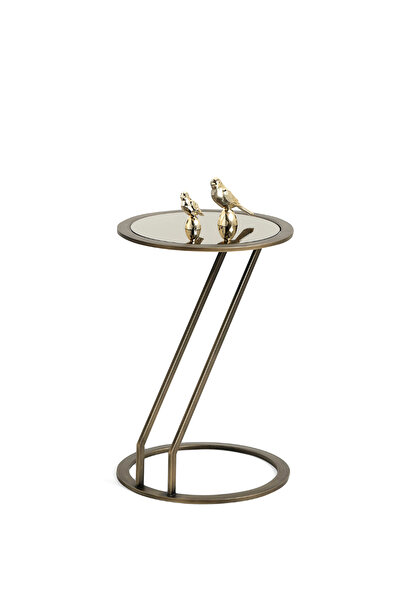 BEKALIVING Davlin Metal Brass Cam Detay Yan Sehpa