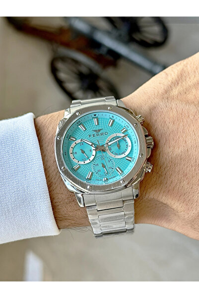 FERRO Silver Steel Cord Men's Wristwatch Fm11652A-A15 Functions Active 3 Atm Water Resistant