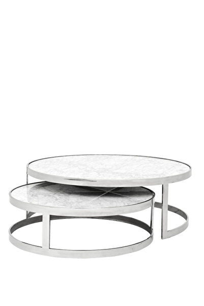 Eichholtz Fletcher Mermer Çelik Küçük Orta Sehpa