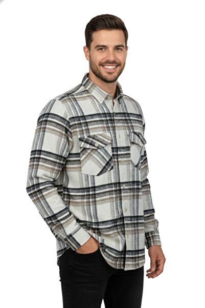 rasstmen Men's Winter Double Pocket Hooded Lumberjack Shirt Bgl-St04869