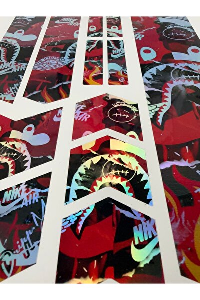 ca kay bu Streetwear Shark Style Holografik Bisiklet Kadro Sticker Seti – 12 ...