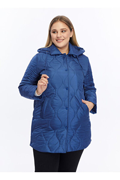 Selen Mavi Kadın Standart Kapitone Mont 25KSL6168