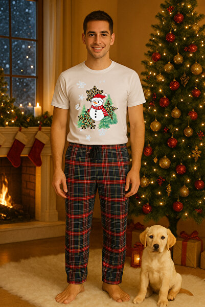 MVRDAR Set pijamale barbati bumbac Colectia Grinch Christmas, sarbatori de Cr...