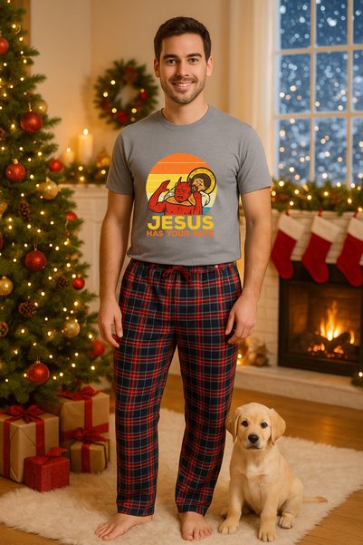 MVRDAR Σετ ανδρικής βαμβακερής πιτζάμας Grinch Christmas Collection, Χριστουγ...
