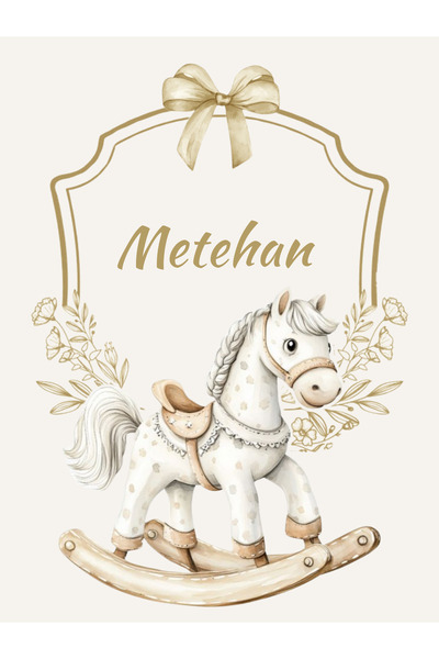 Nice events Atlı karınca karşılama panosu bej rengi 75x50