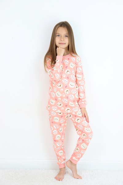 Harika KIDS Girl's Medium Thickness Basic Printed Pajamas Set