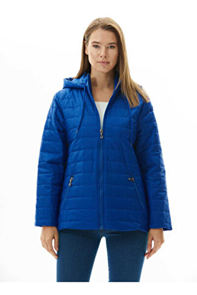 Selen Mavi Kadın Standart Kapitone Mont 25KSL6169