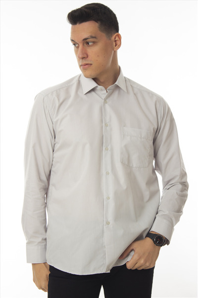 DAŞ ÜNİFORMA Classic Cut Long Sleeve Dacron Fabric Regular (with Pocket) Classic Men's Shirt