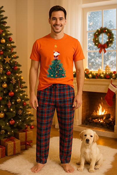 MVRDAR Set pijamale barbati bumbac Colectia Grinch Christmas, sarbatori de Cr...