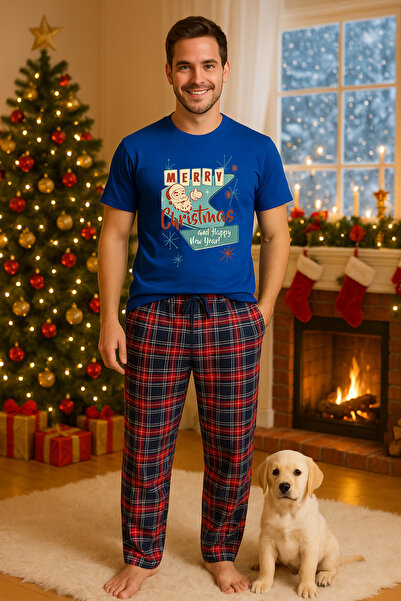 MVRDAR Set pijamale barbati bumbac Colectia Grinch Christmas, sarbatori de Cr...