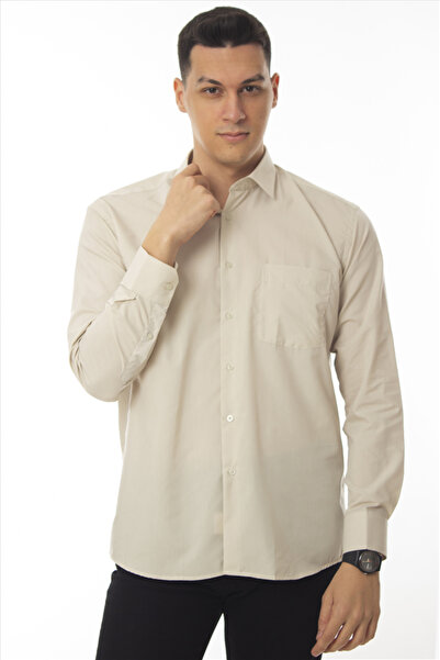 DAŞ ÜNİFORMA Classic Cut Long Sleeve Dacron Fabric Regular (with Pocket) Classic Men's Shirt