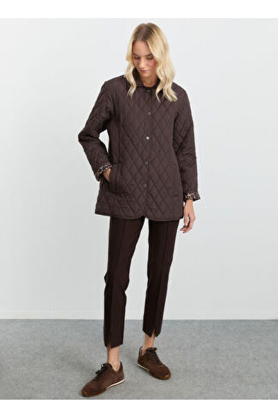 Selen Kahverengi Kadın Standart Kapitone Mont 25KSL6151