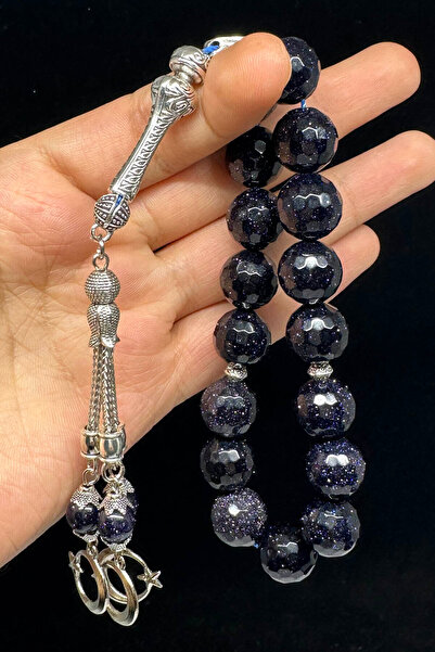 Fabula Silver Yıldız Taşı Faseta Kesim Maskot Efe Model Ay Yıldız Tasarımlı Tesbih