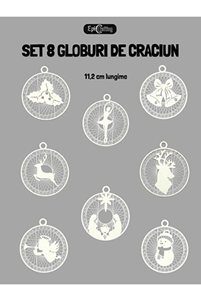 Epic Crafting Set of 8 Christmas Globes 11.2cm – Reindeer, Angel, Ballerina, Bells, Festive Decor