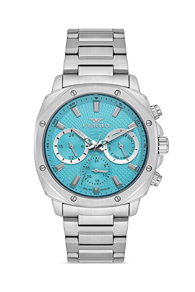 FERRO Silver Steel Cord Men's Wristwatch Fm11652A-A15 Functions Active 3 Atm Water Resistant