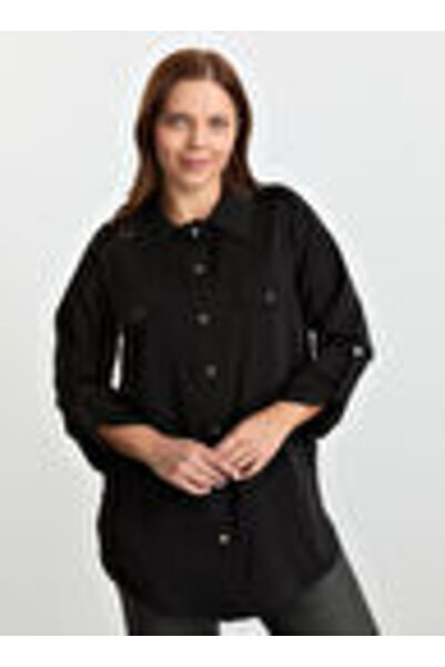 Selen Siyah Kadın Normal Bluz 25KSL8297