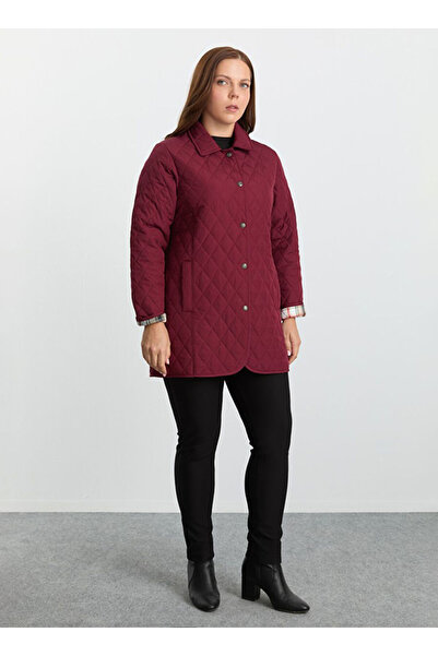 Selen Bordo Kadın Normal Kapitone Mont 25KSL6156