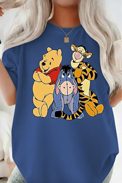 New Shine تي شيرت ويني بوه مطبوع قصة فضفاضة