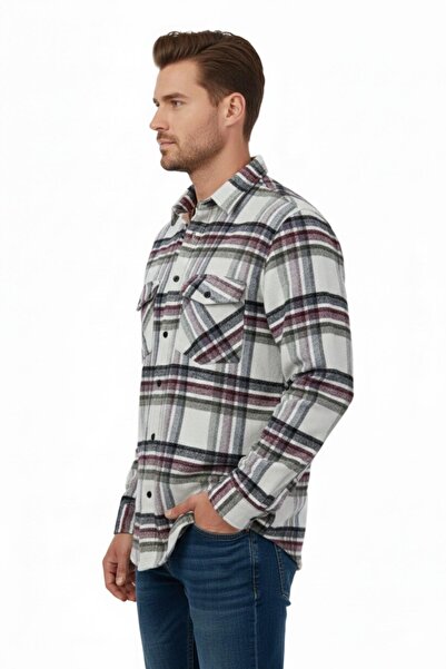 rasstmen Men's Winter Double Pocket Hooded Lumberjack Shirt Bgl-St04869