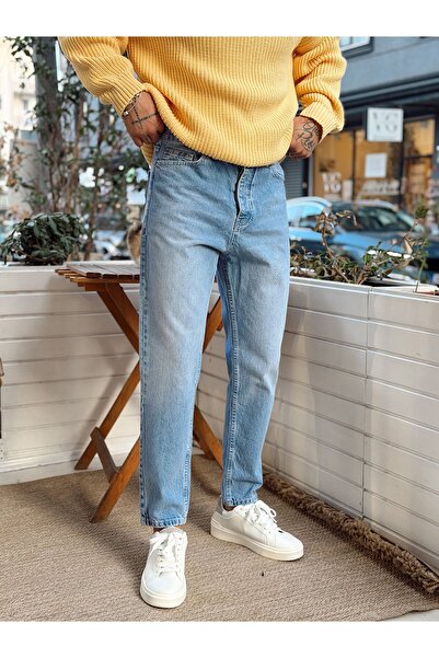 manch collection Açık Mavi Boyfriend Kot Pantolon