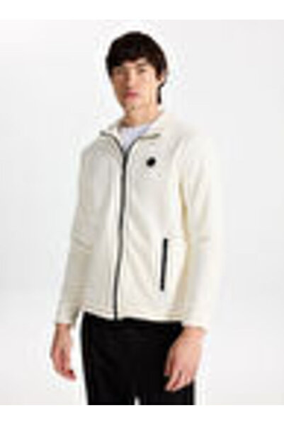 Discovery Expedition D5WM-SWT3301 Beyaz Dik Basic Erkek Polar Sweatshırt