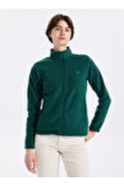 Discovery Expedition D5WL-SWT3303 Yeşil Dik Yaka Basic Kadın Polar Sweatshırt