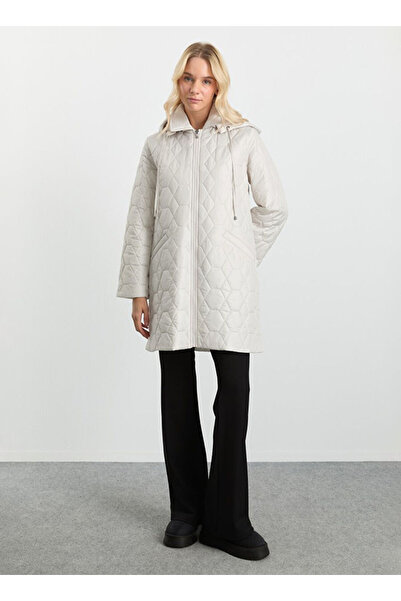 Selen Ekru Kadın Standart Petek Mont 25KSL6158